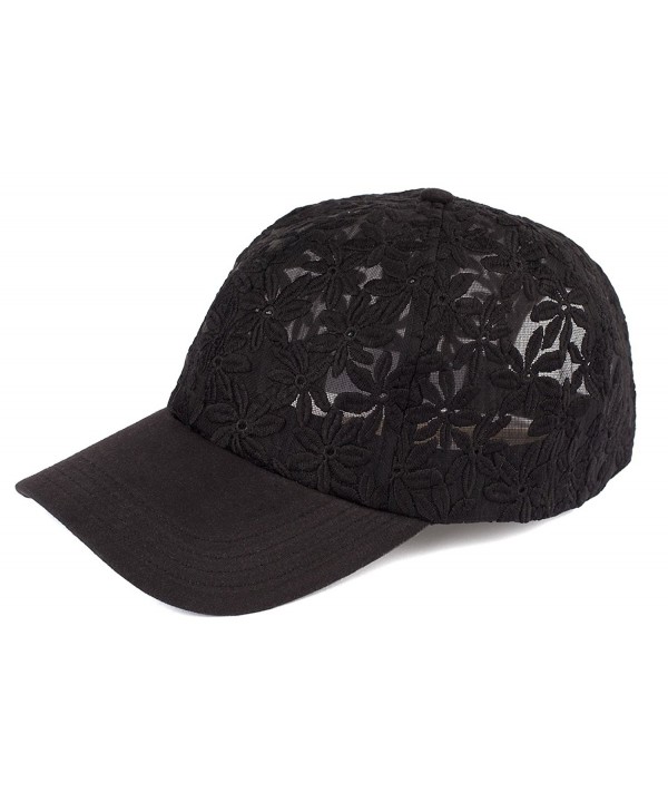 Funky Junque Womens Floral Daisy Peony Flower Print Velcro Baseball Cap Hat - Sheer Daisy - Black - CP17YLN968T