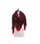 Women's Cozy Tartan Scarf Wrap Shawl Neck Stole Warm Plaid Checked Pashmina - Red Black - CF186R5EWA0