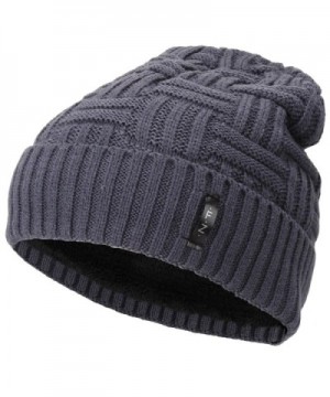 Fantastic Zone Beanies Skull Caps Striped Knit Skull Caps Beanie Winter Hats for Men - Grey - CA1857QWL8G