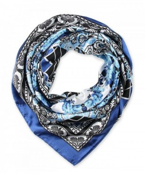 corciova Fashionable Neckerchief Head Scarf for Women 35x35 inches - 59 Violet Blue and Black - C612BKDM0WN