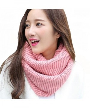 ISADENSER Womens Winter Thick Knit Infinity Scarf Fashion Circle Loop Scarves Thick Warm - A Pink - C1186UWL7UE