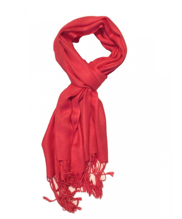 TC Luxurious Pashmina Viscose Cashmere feel Scarf in Beautiful Solid Colors - Crimson Red - CP12EIF1OEZ
