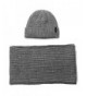 SIGGI 2 Piece Wool Knit Hat & Scarf Sets Fleece Lined Winter Beanie Neck Warmer - 89219_grey - CL186R77I6Z