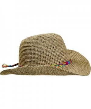 Turtle Fur Straw Beach Cowboy Wired Brim Summer Sun Hat Vermont Collection Sun Style - Tropical - CZ11YXPOMFJ