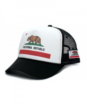 Califirnia Flag Custom California Republic State Flag Cali Unisex-Adult Trucker Hat Multi - Black/White - C012J1O9VAL