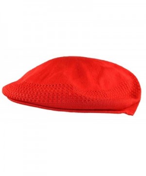 MLN Men's Mesh Ivy Cabbie Cap Red - C511WD7XT0D