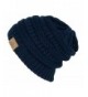 ANGELA & WILLIAM Winter Warm Thick Cable Knit Slouchy Skull Beanie Cap Hat - Navy Blue - C6126RND9JT