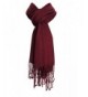 Amtal Large Pashmina Soft Scarf Cashmere Shawl Wrap Stole in 40+ Solid Colors - Burgundy - CK11H2LWU3H