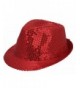 Smile YKK Personality Sequins Shiny Decoration Fedora hat Jazz hat Gentleman cap - Red - CT11A6QMSO5