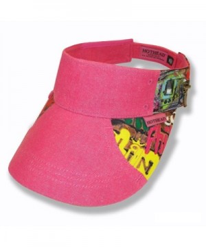 Hothead Wide Brim Sun Visor Hat in Graffiti with Pink Denim - CI11KF447AV