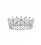 FF Silver Full Round Wedding Crown for Brides Women Birthday Crown - CQ17YKEOR32