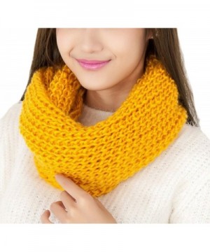 Easy Lifestyles Women's Fashion Autunm Winter Warm Thick Wool Knitted Scarf Collar Shawl (Yellow) - CR127R5X31Z