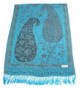 Jammu Design 2 Ply Reversible Pashmina Shawl Scarf Wrap CJ Apparel NEW - Turquoise - C6116UB8MI7