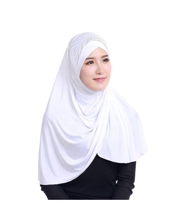 Daxin Bonnet Ninja Neck Cover Muslim Islamic Wrap Scarfs Lightweight Hijab Scarf - White - CE12NQXXIRW