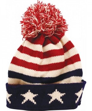 True Gear North Patriotic Pom Beanie USA Flag Colors - C212O9V7M3V