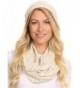 Sakkas Haile Metallic Threaded Woven Classic Hat Beanie And Infinity Scarf Set - Beige - CG12L6X0A9L