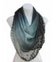 Terra Nomad Women's Vintage Inspired Ombre' Triangle Scarf with Sheer Lace Trim - Black Ombre' - CZ110FUEQ93