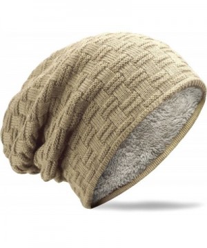 Grin&Bear Long Slouch Beanie with soft fleece lining M10 - Beige - C512MPJWN4V