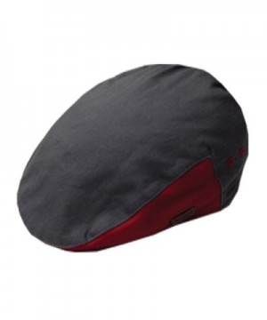Men's 100% Cotton Newsboy Ivy Flat Irish Cap Hat Two Tone Trendy Ivy - Charcoal - CV11VGZEC31