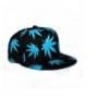 Unisex Hip Hop Marijuana Weed Leaf Snapback Hat- Adjustable Baseball Cap - Blue - C211YJ2YRID