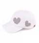 Funky Junque's Women's C.C Soft Cotton Heart Glitter Star Adjustable Baseball Cap - Heart/White - CP17YHRQ33T