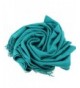 Dosoni Women Soft Pashmina Scarf Solid Color Long Shawl Wrap with Fringe - Lake Blue - C412N1R3A9I