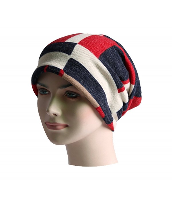 Unisex Warm Cable Knitted Messy High Bun Hat Beanie With Hole For Pony Tail Skull Cap Scarf - Red - C4189TZXQLC
