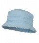 Ladies Frayed Washed Bucket Hat - Light Blue - CN118NTOJIL