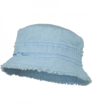 Ladies Frayed Washed Bucket Hat - Light Blue - CN118NTOJIL