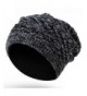 Slouchy Beanie Winter Knit Hat Trendy Warm Soft Stretch Skull Beanie Cap - Black - C7187I8ALE7