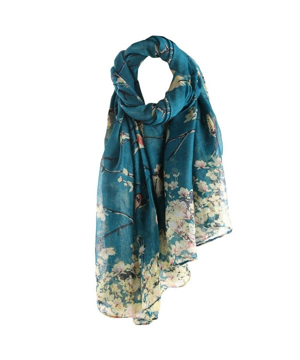 DEESEE(TM) Women Animal Printed Long Scarf Voile Warm Wrap Shawl - Blue - CB12O8HV73E