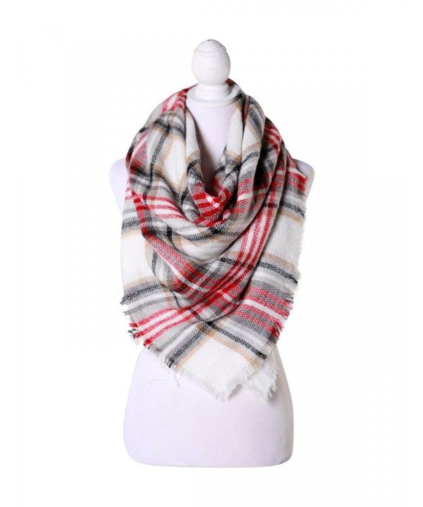 Red/White/Black Women Fashion Warm Winter Blanket Scarf FunkyMonkey Fashion - CO1874U9XIU