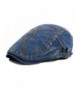 Qunson Denim Ivy Gatsby Cabbie Newsboy Cap Hat for Men - Blue - CS12FKT725N