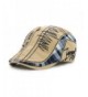 HSRT Men Cotton Washed Beret Hat Buckle Adjustable Paper Boy Newsboy Cabbie Cap - Beige B - CH1872TZMAZ