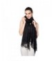 Women Lightweight Fashion Lace Scarf Solid Color Wrap Shawl Gzcvba Soft Evening Coverup - Black - CJ182GZ0YXQ