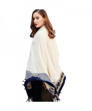 DANA XU 100% Pure Wool Women Winter Large Scarf Pashmina - White - CD1800G7I8O