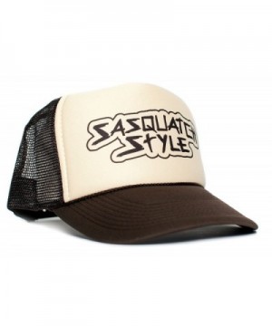 Sasquatch Style Gone Squatchin trucker hat One-Size Unisex Multi Color Selection - Tan/White/Brown - CA12O32JGNF