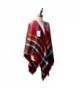 Women's Cozy Tartan Blanket Scarf Wrap Shawl Neck Stole Warm Plaid Checked Pashmina (Purple Red) - CH12NUJGLYO