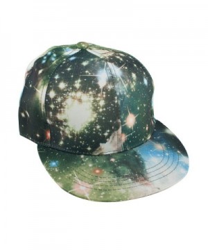 TopTie Unisex Snapback Hat / Flat Bill Baseball Cap- With Space Galaxy Printed - Green - CU125Q961F9