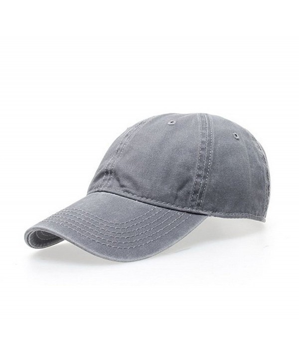 XMLY Men & Women Distressed Pure Vogue Washed Denim Jeans Baseball Caps - Light Grey - CU185NDISM8