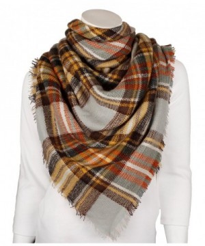 Women's Plaid Design Multicolor Blanket Scarf - 7 Color Options - Light Blue - Multi - C912O47725H