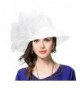 Lady Derby Dress Church Cloche Hat Bow Bucket Wedding Bowler Hats - White - C112N5PB46B