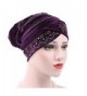 Binmer(TM) Women Muslim Stretch Turban Hat Velvet Hair Loss Head Scarf Wrap - Purple - CJ186SACIY2