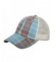 Corona Collection Women's Plaid Mesh Cap Low Profile - Blue - CH12DLPSEXH