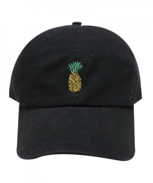 Pineapple Embroidered Dad Hat Baseball Cap For Men and Women (Black) - C412O0PGGK5
