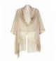 Womens Metallic Oblong Scarf Fringe