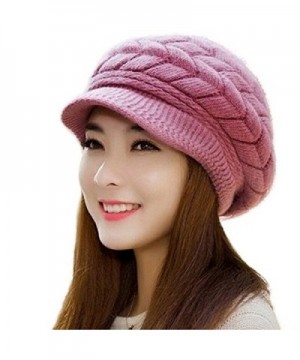 AutumnFall Fashion Womens Winter Warm Flower Knit Crochet Beanie Hat Cap Beret - D - CK12OCI2B5Y