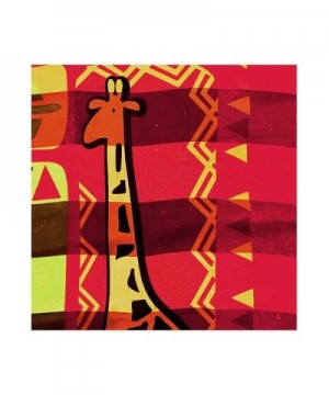 African Geometric with Giraffe Silk-Feel Lightweight Square Scarf (Red- 40" x 40") - CU180EGIS3H