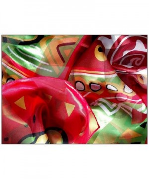 African Geometric Giraffe Silk Feel Lightweight in Fashion Scarves