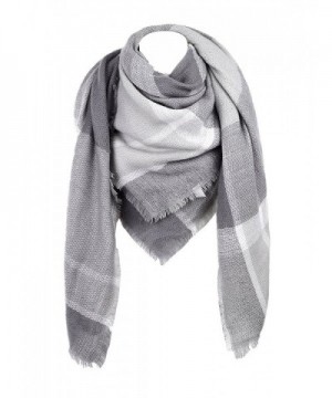 Cozy Checked Plaid Blanket Scarf - Soul Young Tartan Stylish Cape Wrap Shawl for Women and Men - Grey - CL12L5JPB7D